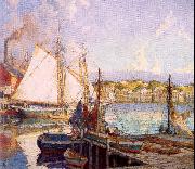 Mulhaupt, Frederick John Summer, Gloucester Harbor France oil painting reproduction